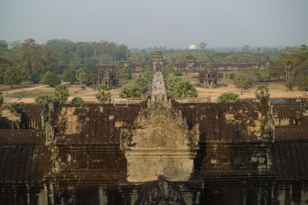 Angkor Wat Tempel Eingnag von oben