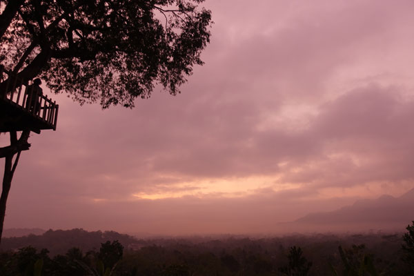 Borobudur Tempel Sonnenaufgang Hügel 1