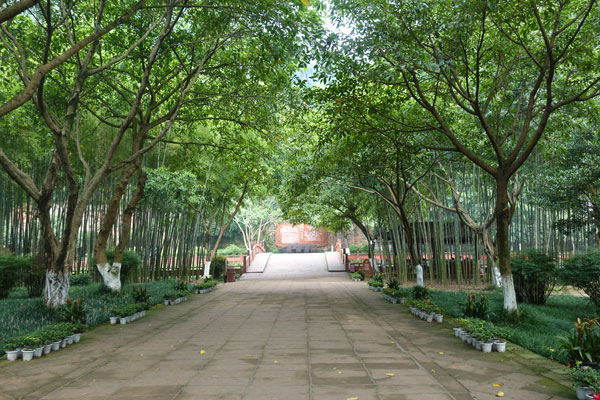 Chengdu Tagesausflug Oriental Buddhist Theme Park Eingangsbereich 1