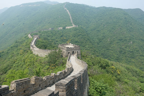 Chinesische Mauer Mutianyu Peking neuer Teil restauriert 3