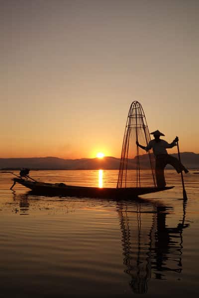 Inle Lake Fischer Sonnenuntergang 3