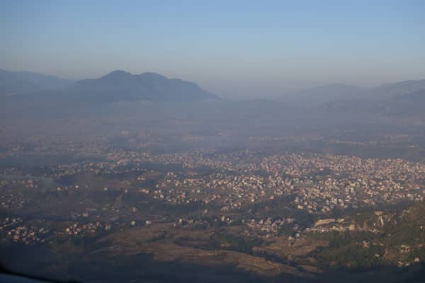 Kathmandu aus Flugzeug