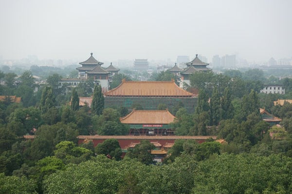 Peking Sehenswürdigkeiten Jingshan Park Aussicht 2