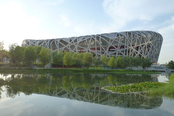 Peking Sehenswürdigkeiten Olympiapark Stadion Vogelnest 1