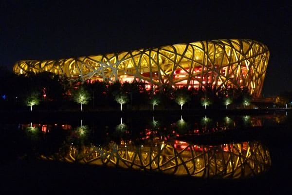 Peking Sehenswürdigkeiten Olympiapark Stadion Vogelnest 2