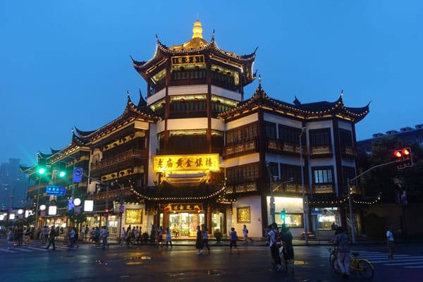 Shanghai Sehenswürdigkeiten Yuyuan Garden abends 1