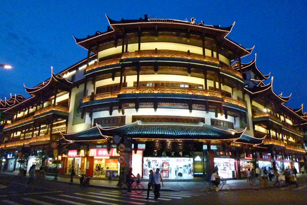 Shanghai Sehenswürdigkeiten Yuyuan Garden abends 6
