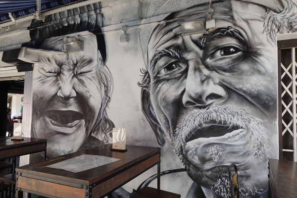 Singapur Sehenswürdigkeiten arabisches Viertel Kneipenstrasse Street Art 1
