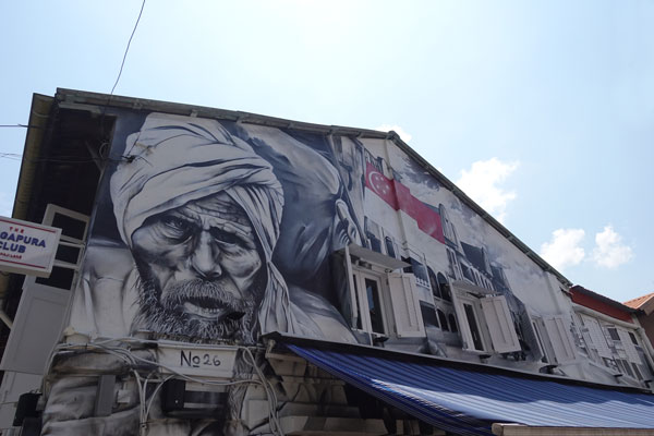 Singapur Sehenswürdigkeiten arabisches Viertel Kneipenstrasse Street Art 3