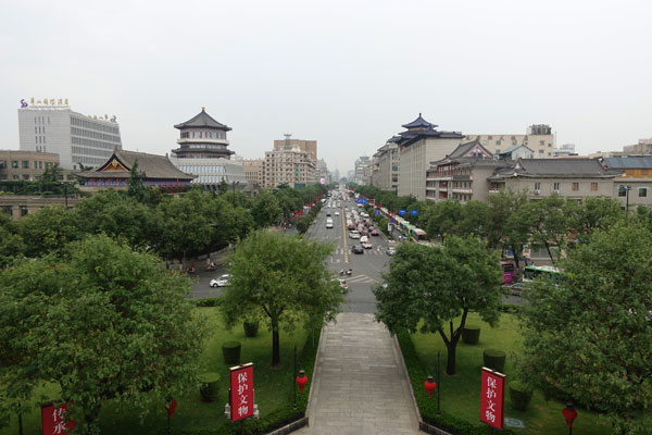 Xi An Sehenswürdigkeiten Stadtmauer Aussicht 1