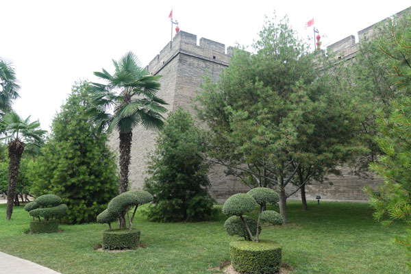 Xi An Sehenswürdigkeiten Stadtmauer Walkway entlang der Mauer 1